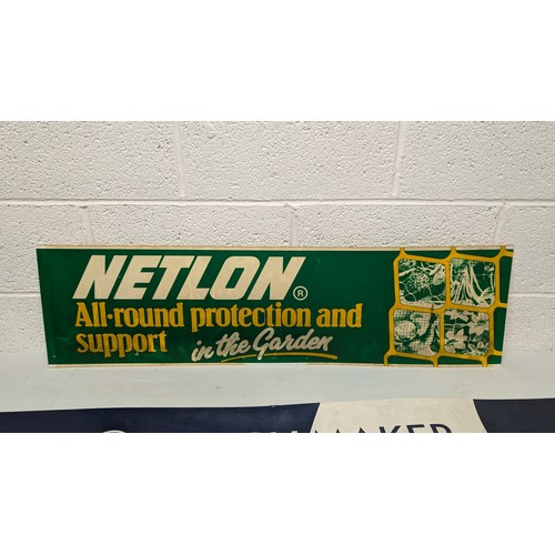 998C - .Vintage Shop Display Plastic Signage ICI  122 x 41cm and Netlon 108 x 30cm