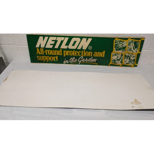 998C - .Vintage Shop Display Plastic Signage ICI  122 x 41cm and Netlon 108 x 30cm