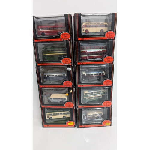 1038 - A Collection of 10 x Gilbow Exclusive First Edition Precision Die Cast Model Buses 1:76 Scale in Ori... 