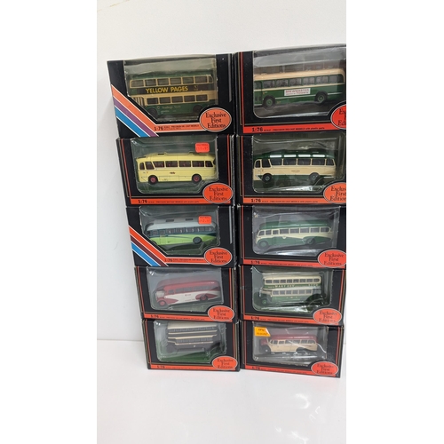 1039 - A Collection of 10 x Gilbow  Exclusive First Edition Precision Die Cast Model Buses 1:76 Scale in Or... 