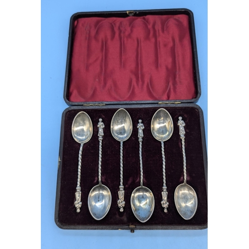 14 - A Cased set of Hallmarked Silver Apostle Spoons