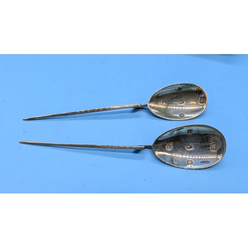 34 - A Boxed Pair of Hallmarked Silver Reproduction Roman Spoons