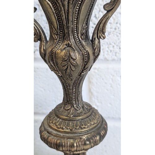 741 - Antique French Bronze and Marble Cherub Table Lamp approx. 47cm High, 23cm Wide and 17cm Deep .  In ... 