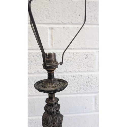 741 - Antique French Bronze and Marble Cherub Table Lamp approx. 47cm High, 23cm Wide and 17cm Deep .  In ... 