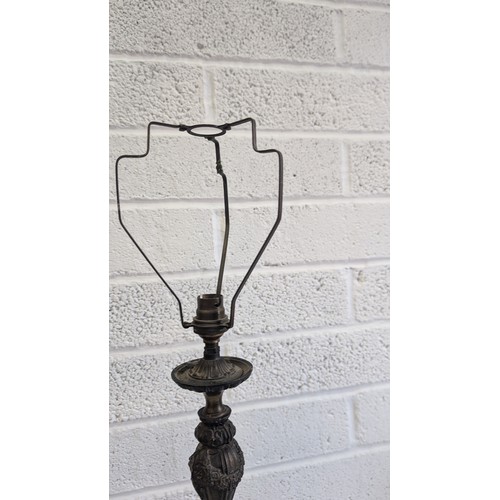 741 - Antique French Bronze and Marble Cherub Table Lamp approx. 47cm High, 23cm Wide and 17cm Deep .  In ... 