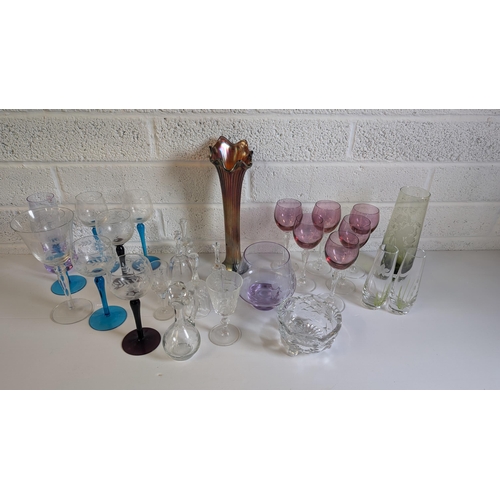 790 - A Selection of Antique Glassware inc. Caithness, Etched and Coloured Glass, Bells, Vases etc.