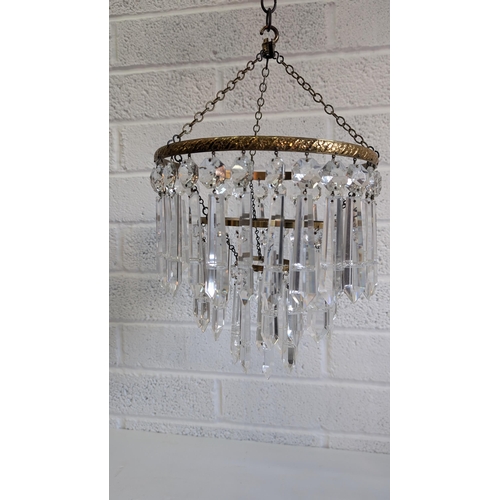 866 - Vintage Crystal Chandelier In Good Condition