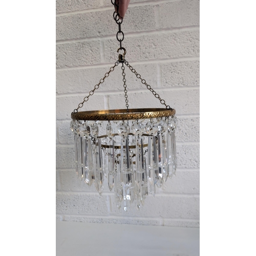 866 - Vintage Crystal Chandelier In Good Condition