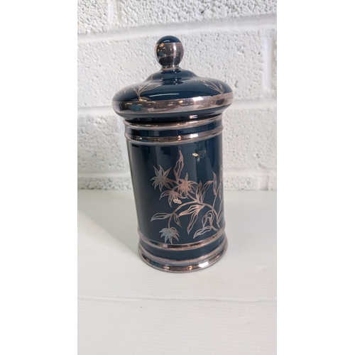 901 - A Selection of Vintage China and Other Items inc. Alba Dark Blue and Silver Lidded Pot 23cm Tall, Pa... 