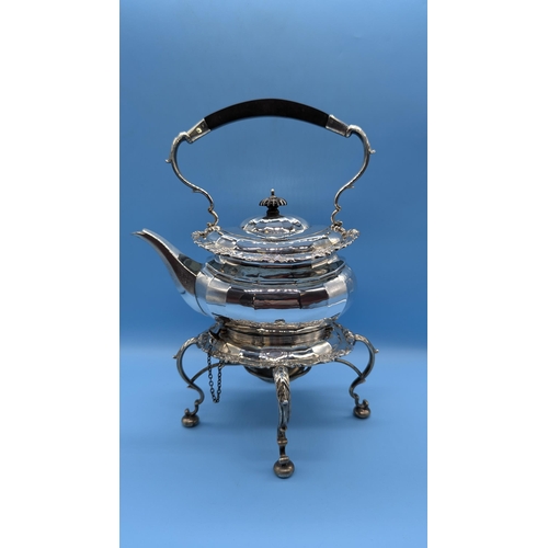 5 - A Good Quality Silver Spirit Kettle by George Nathan & Ridley Hayes 1903, 1300 Grams Total Weight