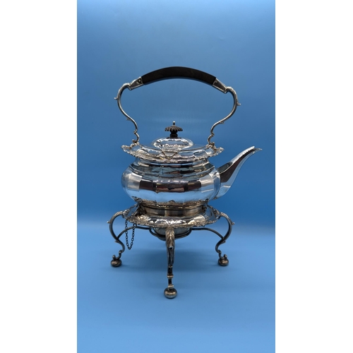 5 - A Good Quality Silver Spirit Kettle by George Nathan & Ridley Hayes 1903, 1300 Grams Total Weight