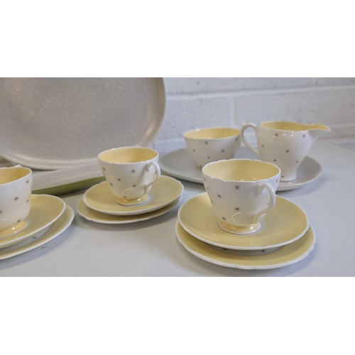 873 - A Quantity of Vintage/ Fine Bone Chain Shelley Stratford Pole Star 13774 Tea Service  inc.
6 x Cups,... 