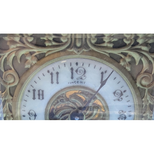 666 - A French Gilded Fretwork 8 Day Carriage Clock - Circa 1900 - Hour Hand Requires Re-fixing - Running