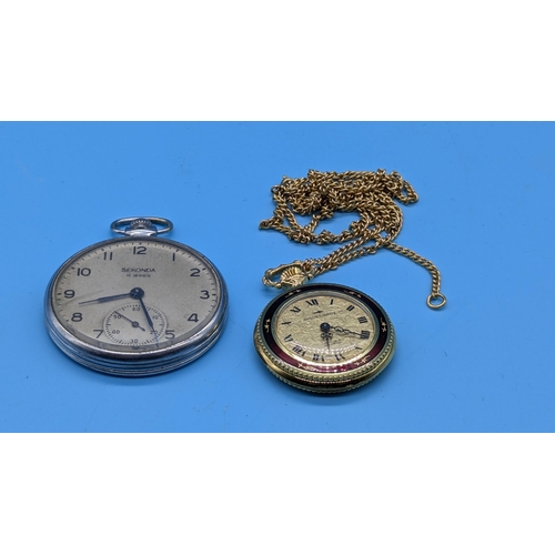 669 - A Vintage Sekonda Pocket Watch And Ladies Jaquet Drox Pendant Watch