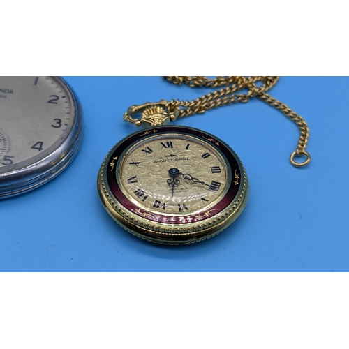 669 - A Vintage Sekonda Pocket Watch And Ladies Jaquet Drox Pendant Watch