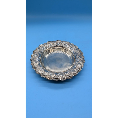 99 - A Hallmarked Silver Repousse Dish - 85gms