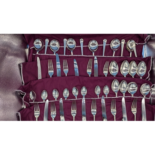 63 - A Finest Quality Carr's Of Sheffield Hallmarked .925 Silver Cutlery Set With 'Grecian' Pattern Consi... 