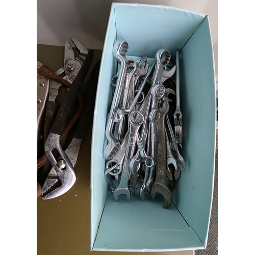 1114 - A Large Quantity of Spanners, Mold Grips , Adjustable Spanners and Allen Keys