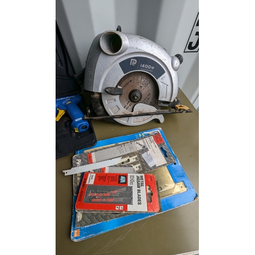 1118 - A 1400 Watt Circular Saw . Gas Powered Glue Gun and Jigsaw