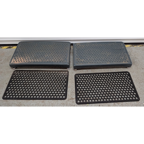 1131 - A Pair of Heavy Duty Outside Steps with Adjustable Feet and Door Mats