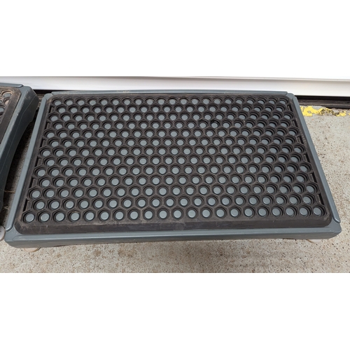 1131 - A Pair of Heavy Duty Outside Steps with Adjustable Feet and Door Mats