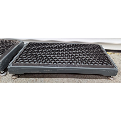 1131 - A Pair of Heavy Duty Outside Steps with Adjustable Feet and Door Mats