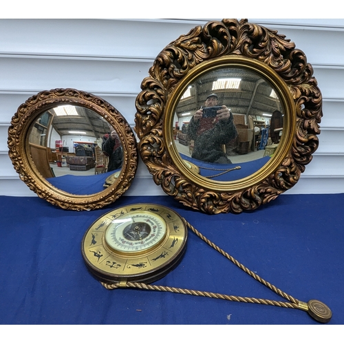 1139 - Ornate Circular Mirror and a Barometer