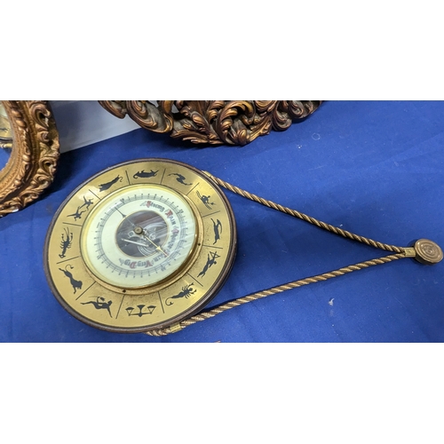 1139 - Ornate Circular Mirror and a Barometer