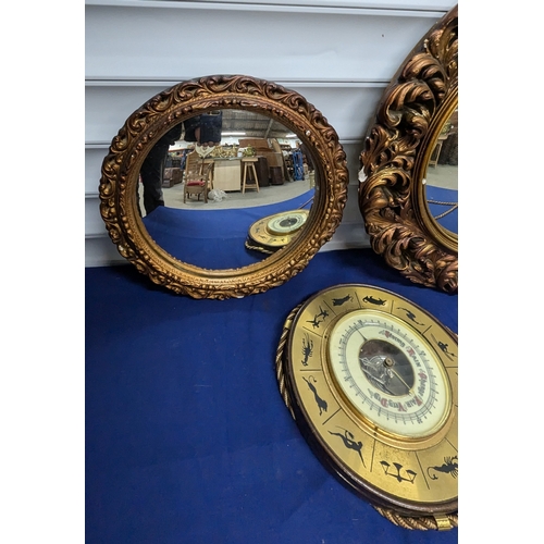 1139 - Ornate Circular Mirror and a Barometer