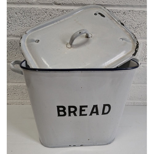 708 - A Large Vintage Enamel Bread Bin