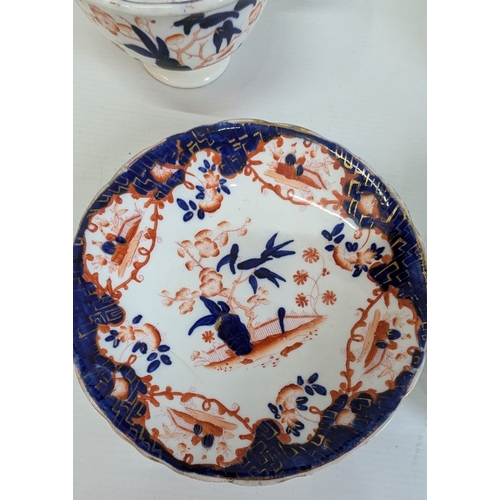 729 - 2 x John Ridgeway Tahiti Imari Breakfast Cups and Saucers