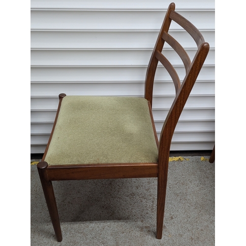 733 - A Set of 4 x Mid Century G Plan Style Dining Chairs with Draylon Seats