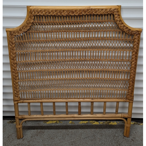 750 - 2 x Cane and Rattan Single Bed Headboards 114cm H x 100cm W