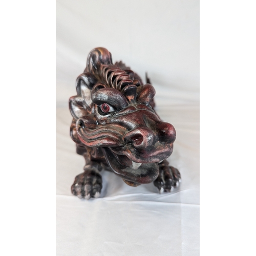 772 - Chinese Red Dragon China Ornament 57cm Long