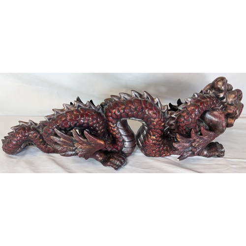 772 - Chinese Red Dragon China Ornament 57cm Long