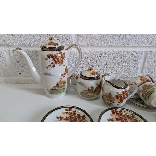 779 - Vintage Japanese Coffee Set including Coffee Pot, Sugar Bowl, Milk Jug & 6 Cups/Saucers ( no visible... 