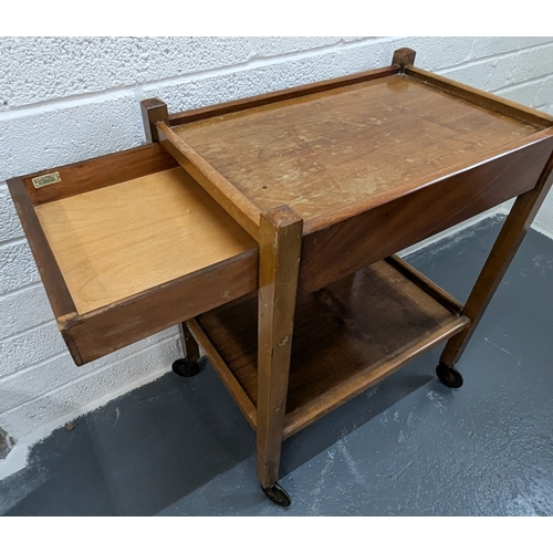 781 - 2 Tier Trolley with Drawer made by Northampton Cabinet Company. Measurements Height 78cn, Length 62c... 