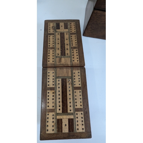 833 - A Bridge Box, Mother of Pearl Inlaid Box and a Ships Wheel Lamp