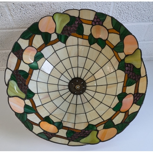 836 - A Large Tiffany Style Ceiling Light With Fittings - 25 x 50cm