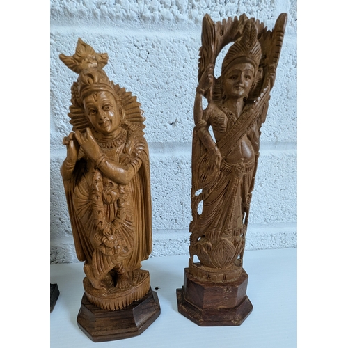 837 - An Assortment Of Indonesian Wood Carvings - Largest 35cm - 5 In Total