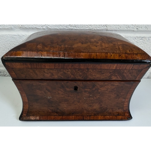 847 - A Walnut Wasted Tea Caddy