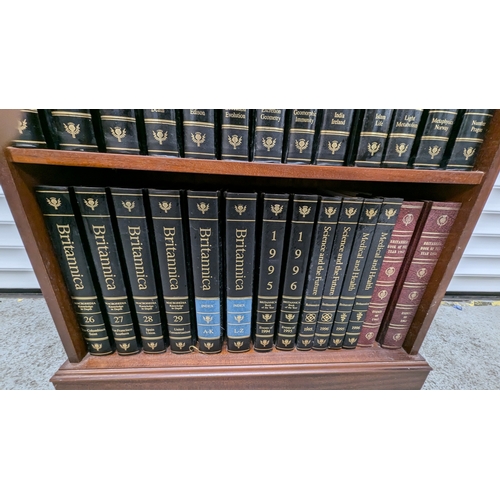 852 - Free Standing 3 Tier Book Shelf With A Full Set Of 12 Britannica Micropedia And Britannica Macropedi... 