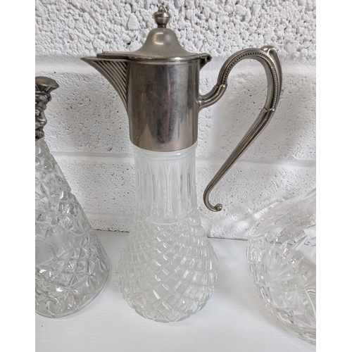 878 - 4 Cut Glass And Crystal Claret Jugs