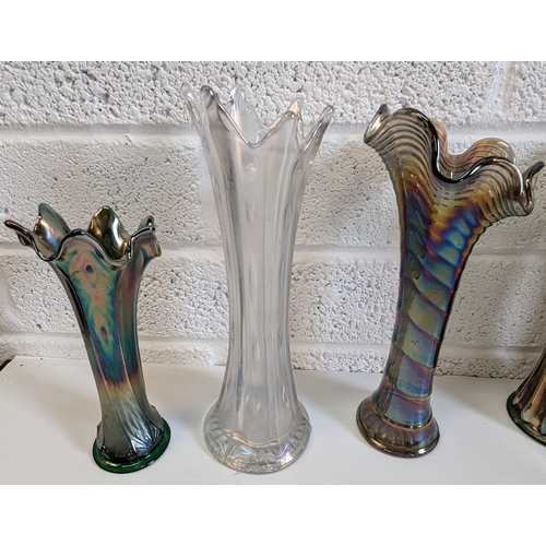 879 - 9 Carnival Glass Vases