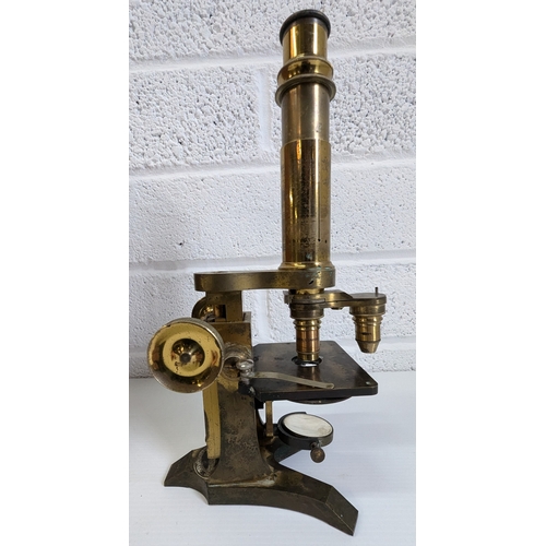 903 - A Brass Pillischer Students Microscope In Case