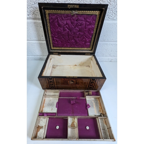 908 - A Tunbridgeware Sewing Box - 13 x 14 x 22cm