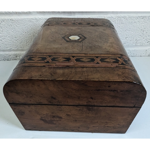 908 - A Tunbridgeware Sewing Box - 13 x 14 x 22cm