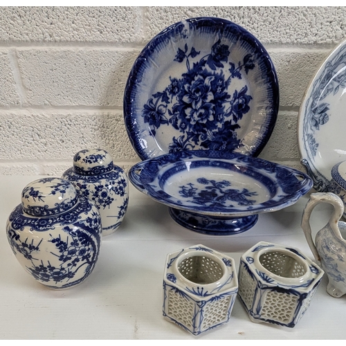 934 - A Box Of Blue And White China