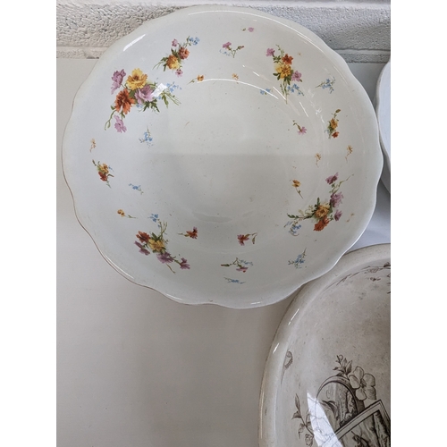 939 - 3 Large Antique Washbowls