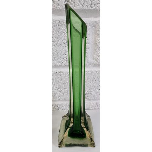 980 - A Vintage Green Glass Vase and Large Jug